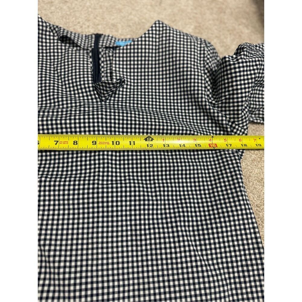 J Mclaughlin Dress Womens Large Black Letty Bell Sleeve Gingham Ruffled Stretch - Picture 8 of 9
